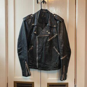 Vintage Genuine Leather Motorcycle Jacket